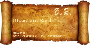 Blaustein Ramón névjegykártya
